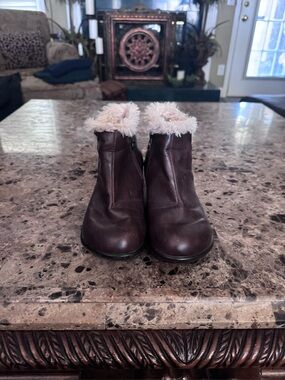 Jambu Brown Kids Faux-Fur Cuff Ankle Boots